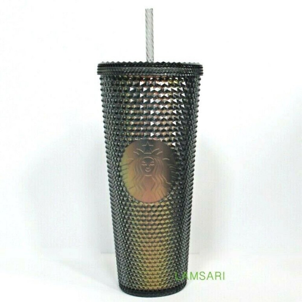 Starbucks Fall 2020 Dark Bling Iridescent Studded Tumbler Venti 24 oz